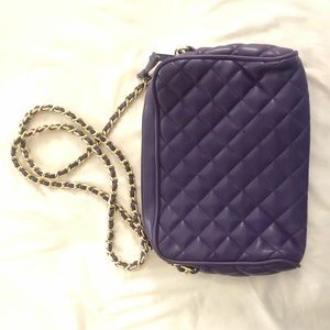 Vegan leather quilted purple small purse 💜